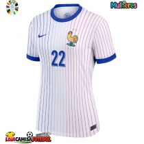 Camisa de Futebol França Theo Hernandez #22 Equipamento Secundário Mulheres Europeu 2024 Manga Curta